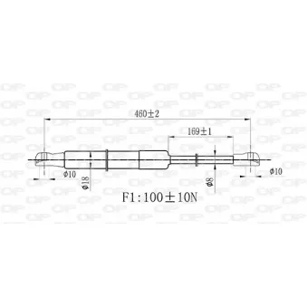 Vérin, vitre arrière OPEN PARTS GSR6530.00