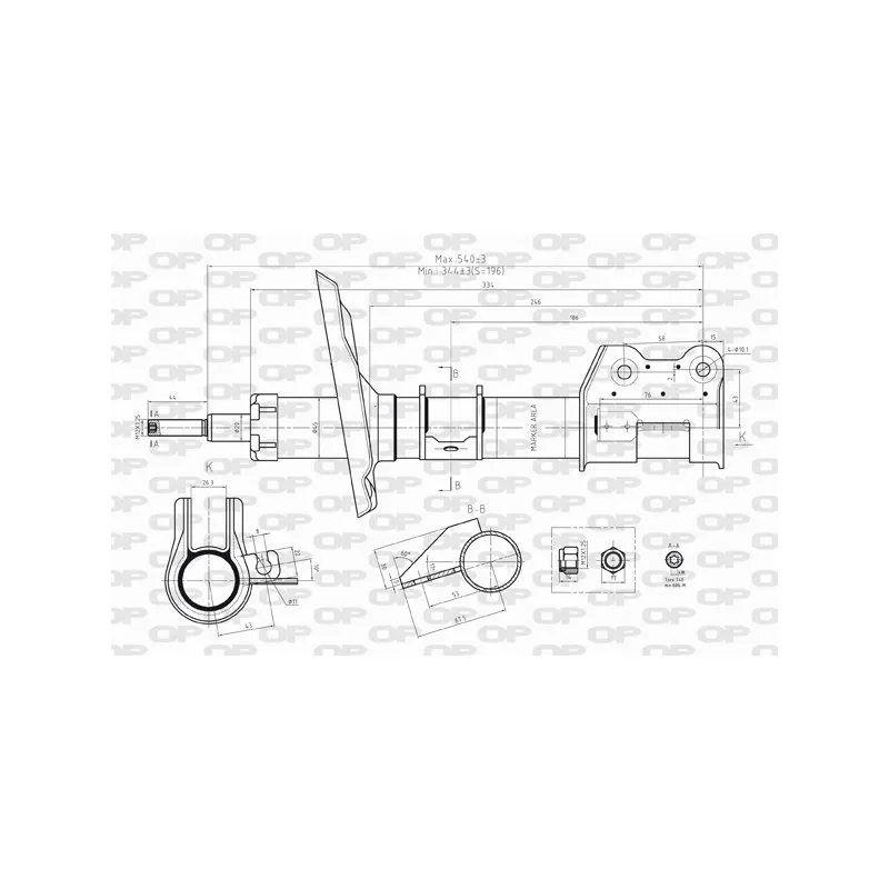 Amortisseur avant droit OPEN PARTS SAB8016.31