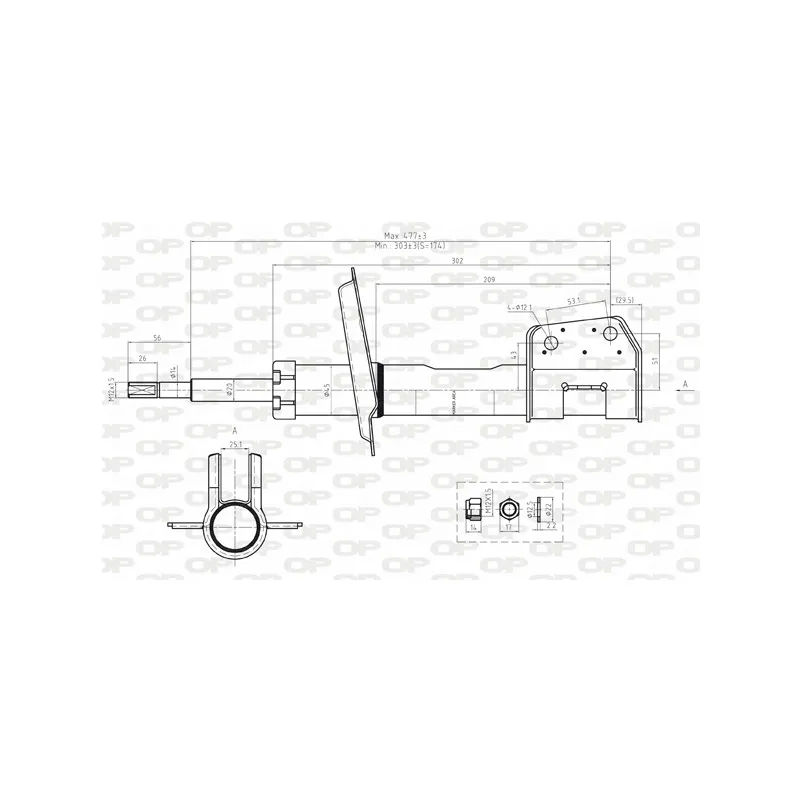 Jeu de 2 amortisseurs avant OPEN PARTS SAB8017.11