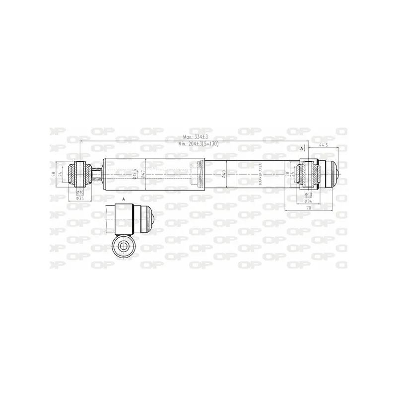 Jeu de 2 amortisseurs arrière OPEN PARTS SAB8025.12