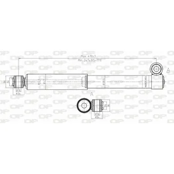 Jeu de 2 amortisseurs arrière OPEN PARTS