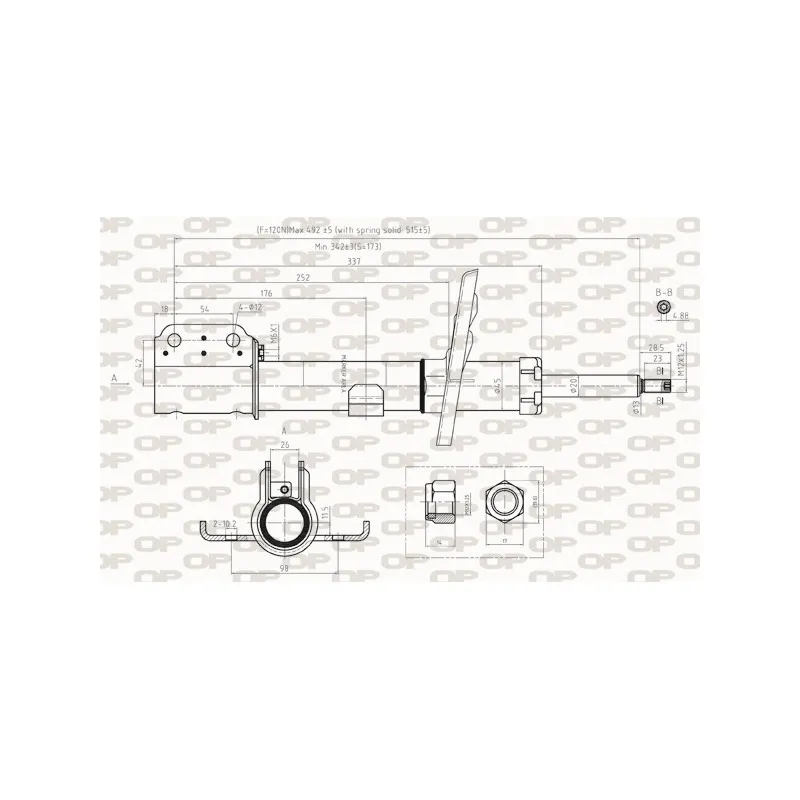 Jeu de 2 amortisseurs avant OPEN PARTS SAB8035.31