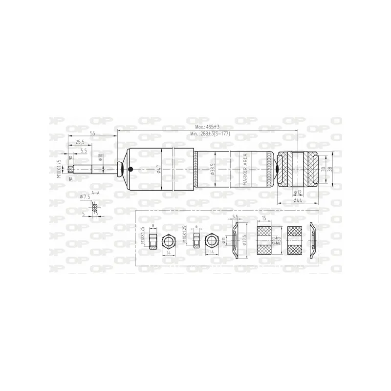 Jeu de 2 amortisseurs arrière OPEN PARTS SAB8158.32