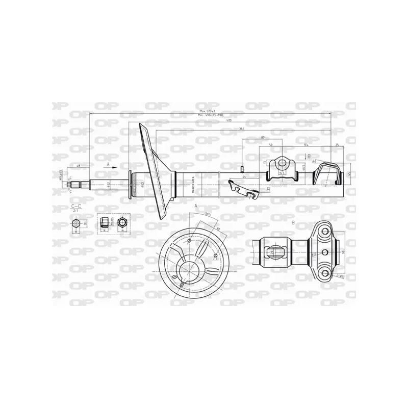 Amortisseur avant droit OPEN PARTS SAB8214.31