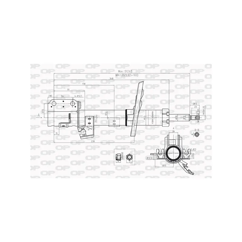 Amortisseur avant droit OPEN PARTS SAB8220.31
