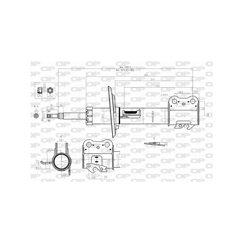 Amortisseur avant gauche OPEN PARTS SAB8290.31