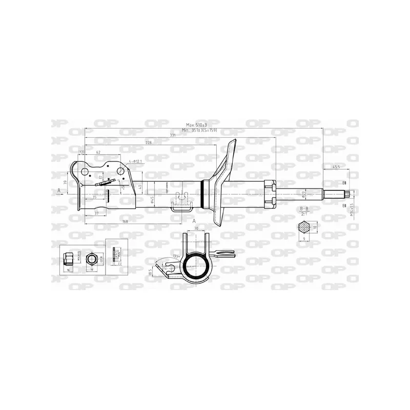 Amortisseur avant droit OPEN PARTS SAB8293.31