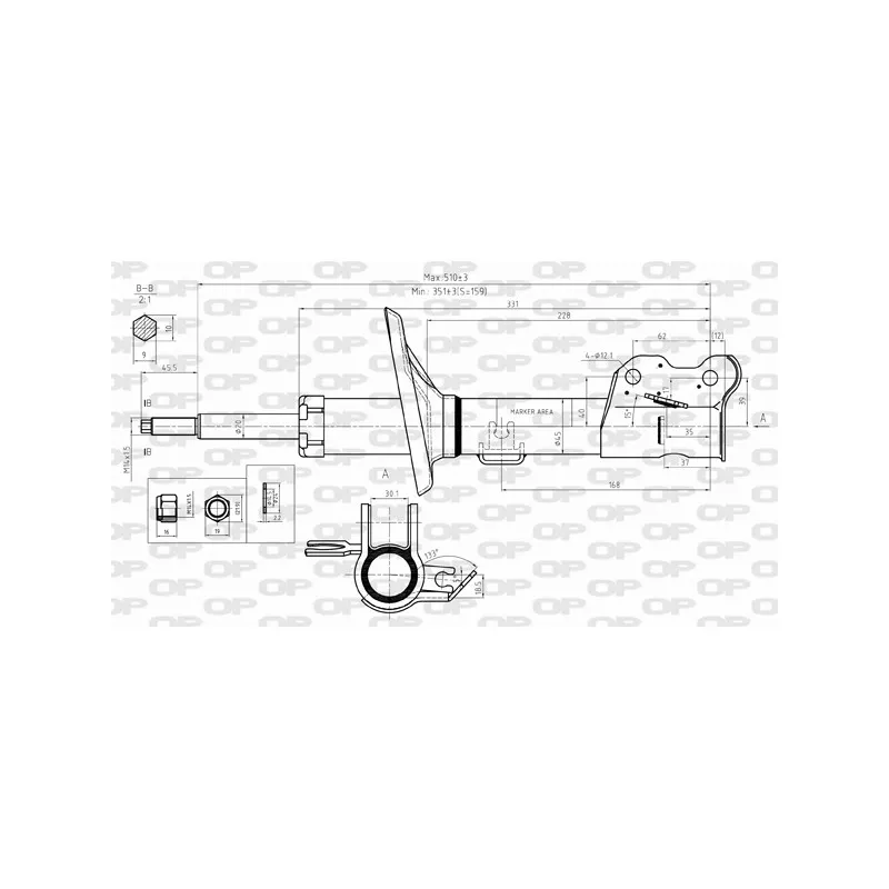 Amortisseur avant gauche OPEN PARTS SAB8294.31