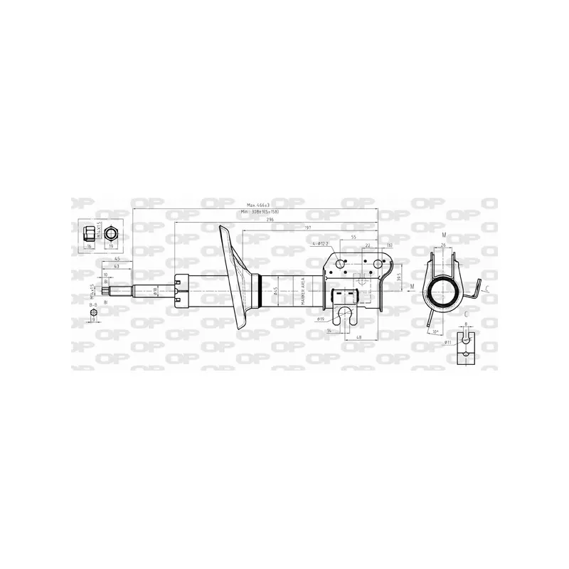 Amortisseur avant gauche OPEN PARTS SAB8297.31