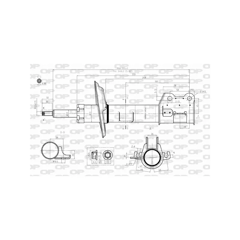 Amortisseur avant gauche OPEN PARTS SAB8299.31