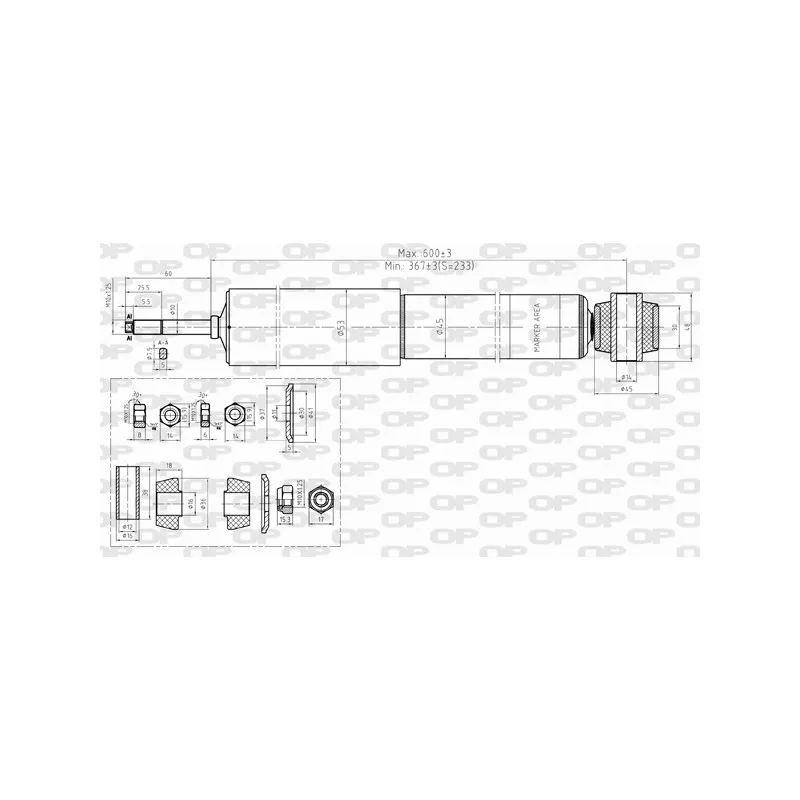Jeu de 2 amortisseurs arrière OPEN PARTS SAB8353.32