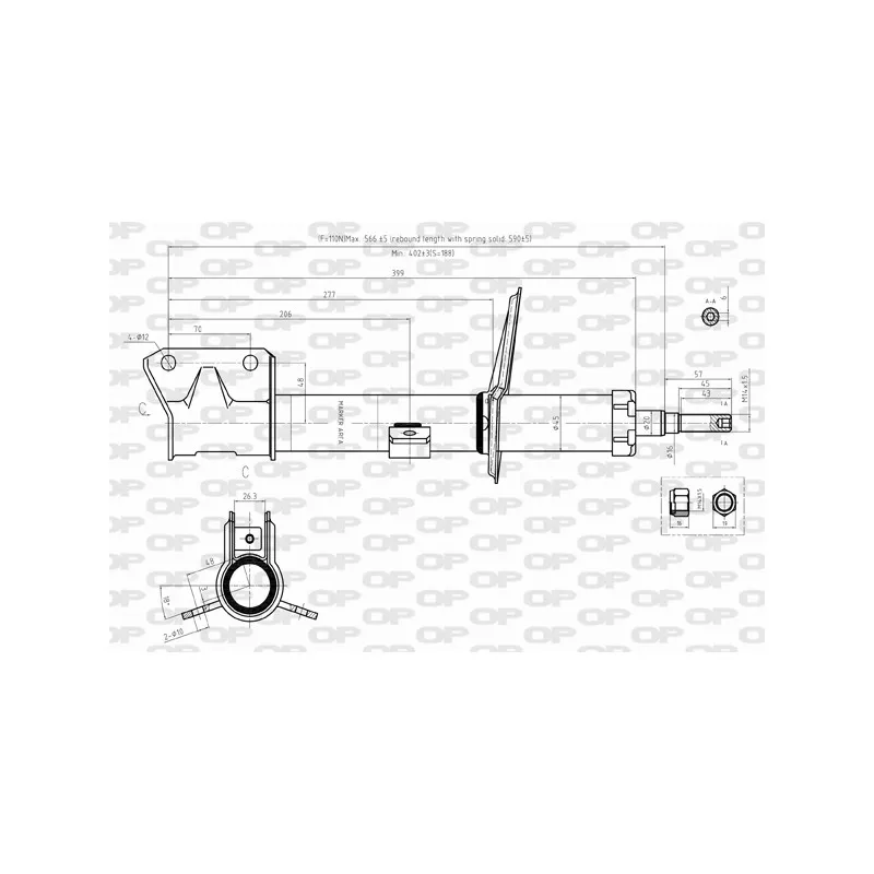 Jeu de 2 amortisseurs avant OPEN PARTS SAB8358.31