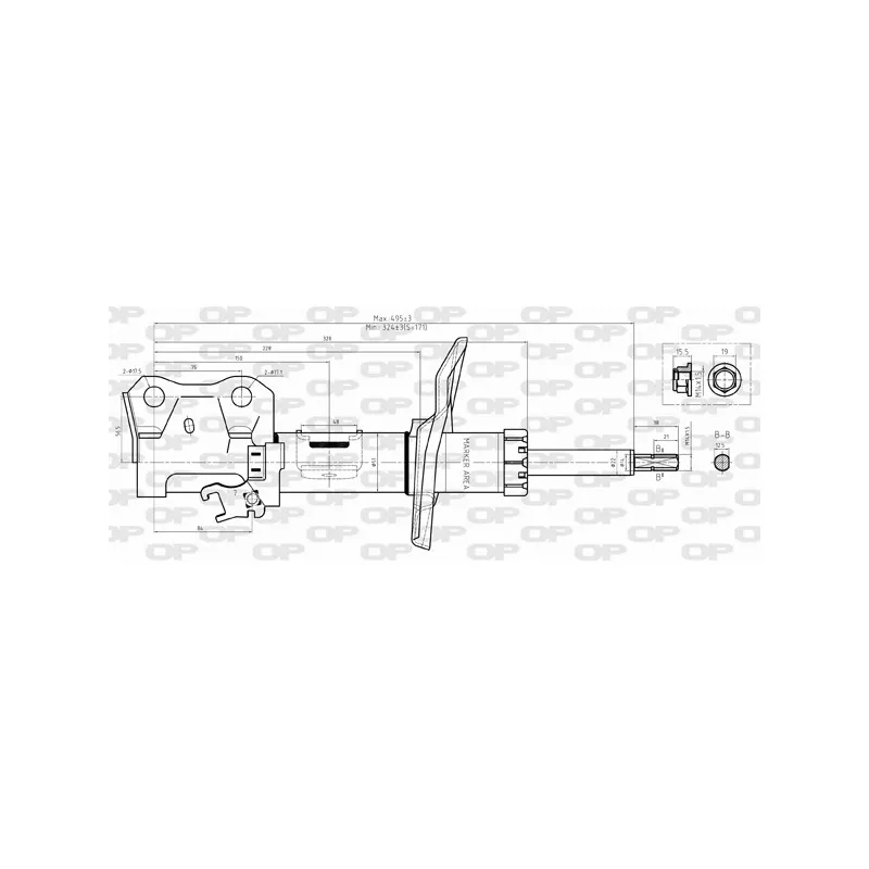 Amortisseur avant gauche OPEN PARTS SAB8376.31