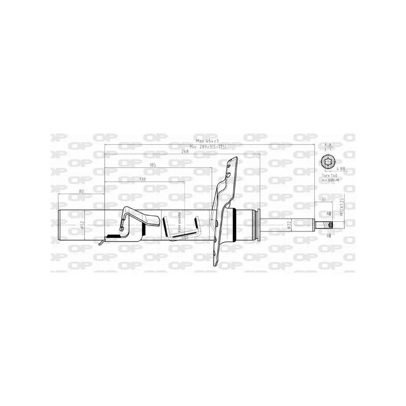Amortisseur avant droit OPEN PARTS SAB8387.31