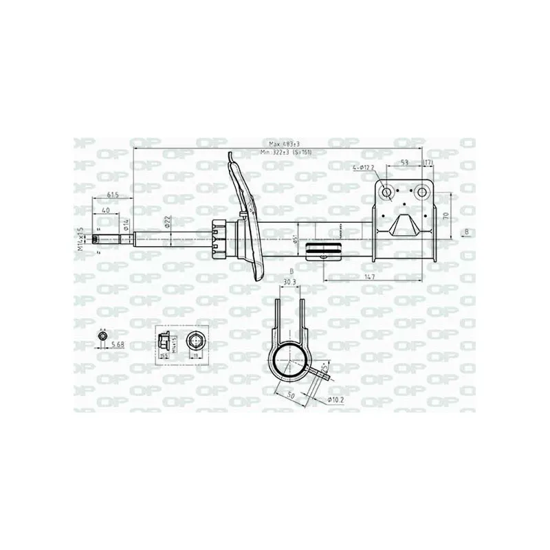 Amortisseur avant gauche OPEN PARTS SAB8482.31