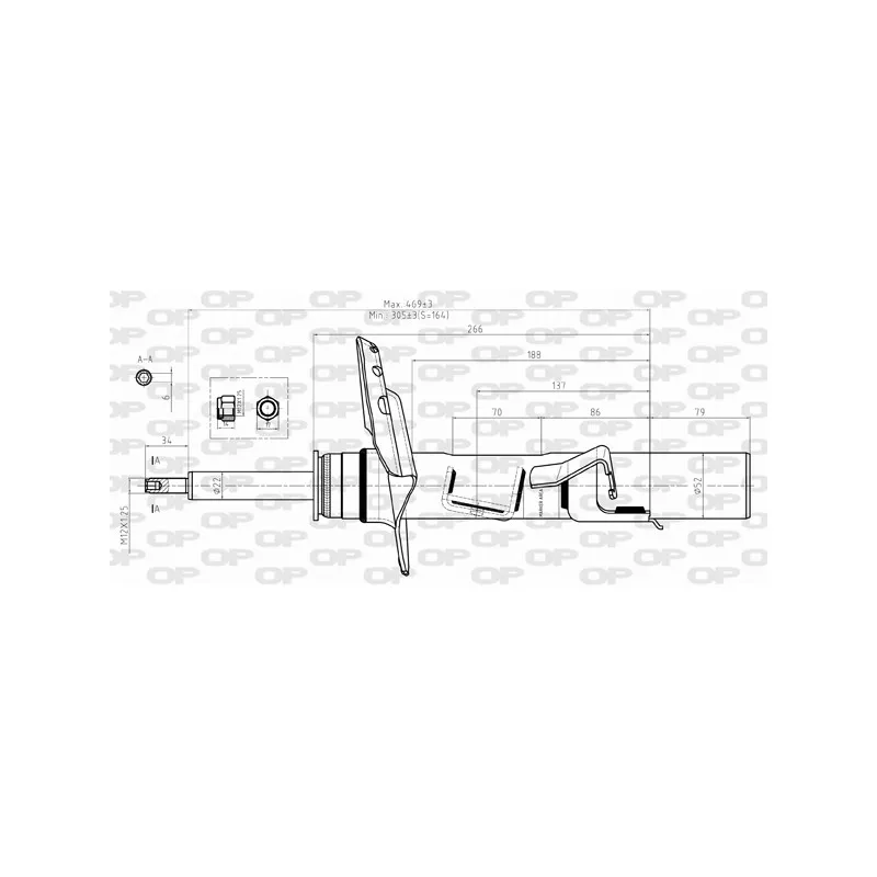 Amortisseur avant gauche OPEN PARTS SAB8492.31