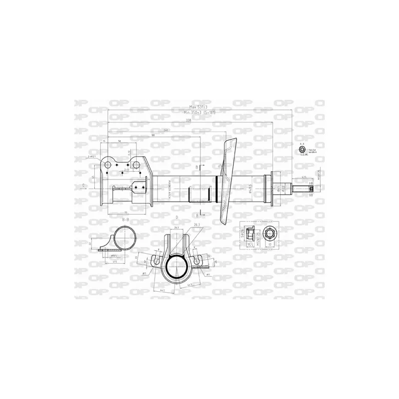 Amortisseur avant droit OPEN PARTS SAB8501.31