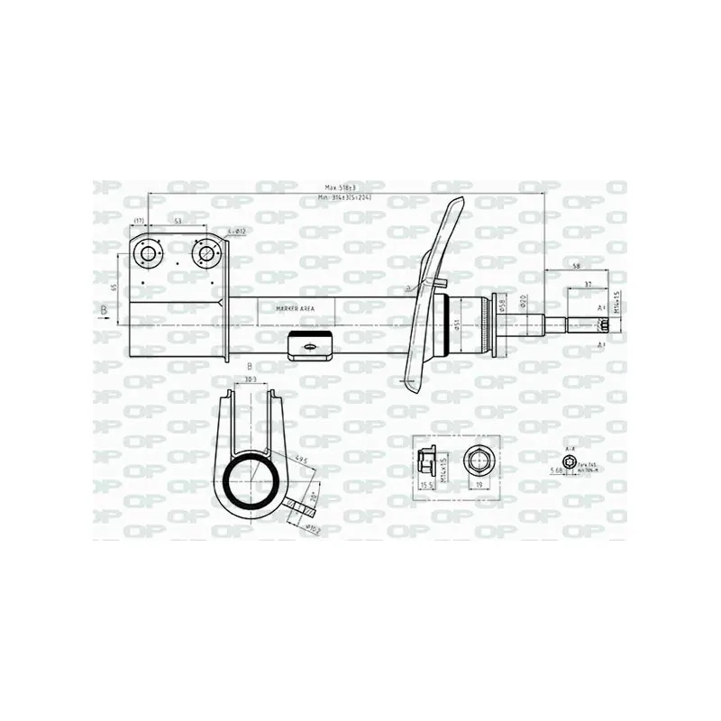 Amortisseur avant gauche OPEN PARTS SAB8506.31