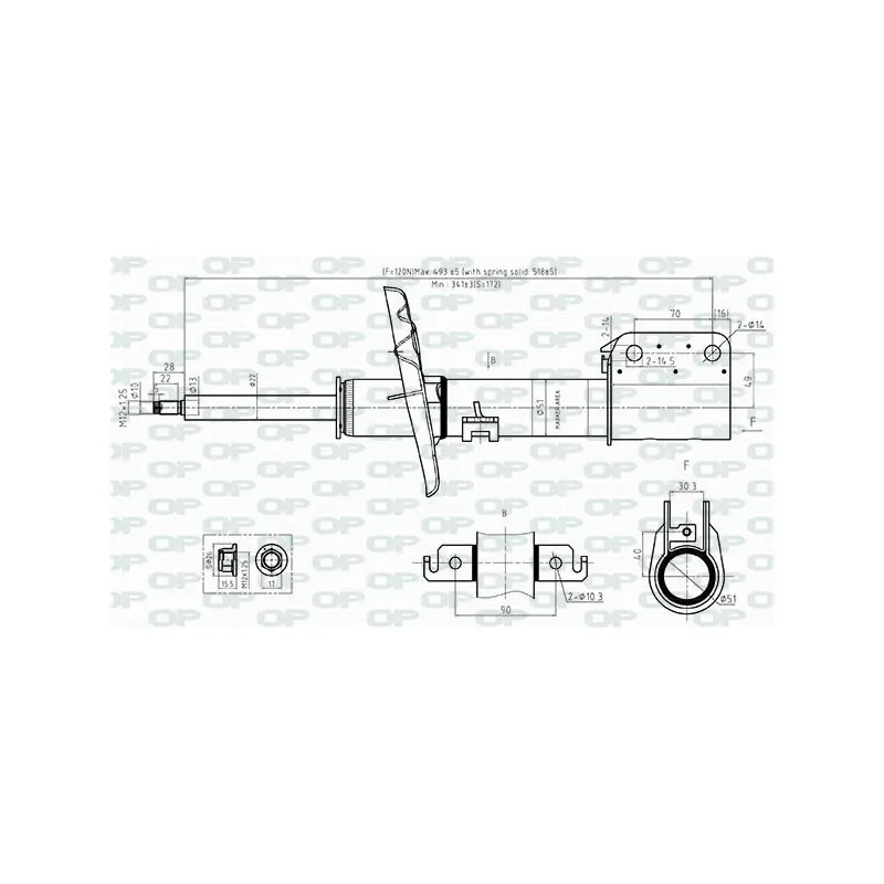 Jeu de 2 amortisseurs avant OPEN PARTS SAB8522.31