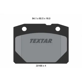 Jeu de 4 plaquettes de frein avant TEXTAR 2016603
