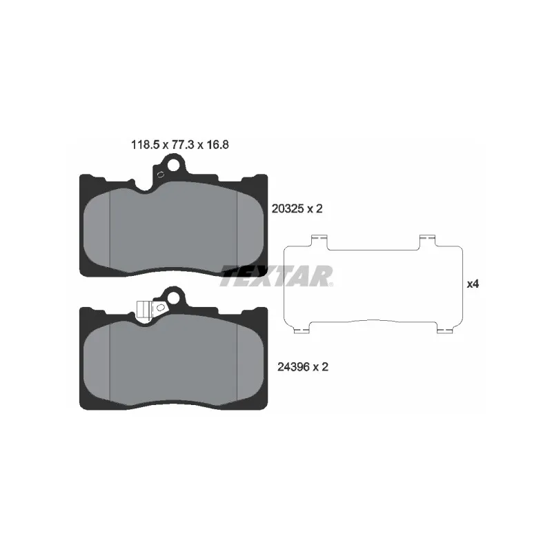 Jeu de 4 plaquettes de frein avant TEXTAR 2032501