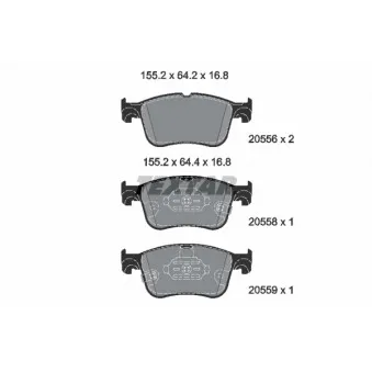 Jeu de 4 plaquettes de frein avant TEXTAR 2055601