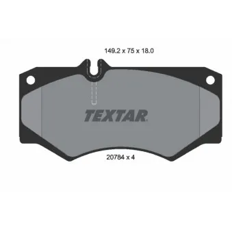 Jeu de 4 plaquettes de frein avant TEXTAR 2078401