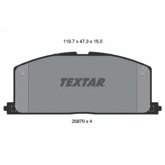 Jeu de 4 plaquettes de frein avant TEXTAR 2087001