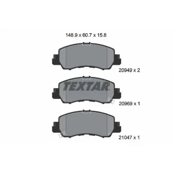 Jeu de 4 plaquettes de frein avant TEXTAR 2094901