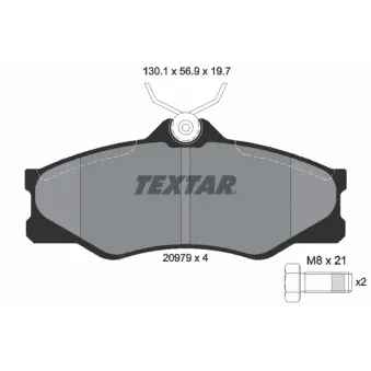 Jeu de 4 plaquettes de frein avant TEXTAR 2097904