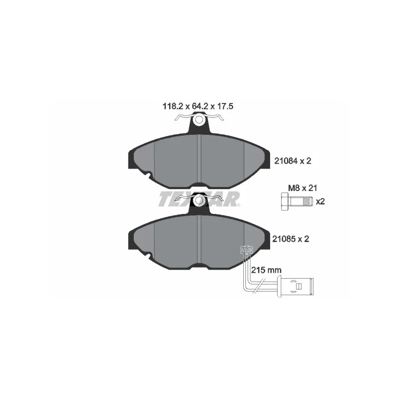 Jeu de 4 plaquettes de frein avant TEXTAR 2108401