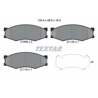Jeu de 4 plaquettes de frein avant TEXTAR 2109902