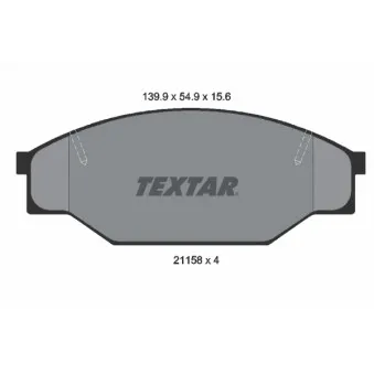 Jeu de 4 plaquettes de frein avant TEXTAR 2115801