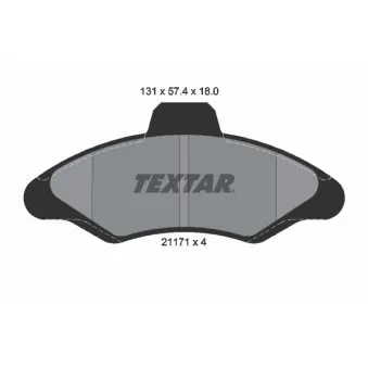 Jeu de 4 plaquettes de frein avant TEXTAR 2117105
