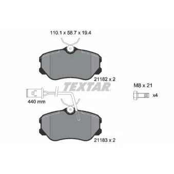 Jeu de 4 plaquettes de frein avant TEXTAR 2118204