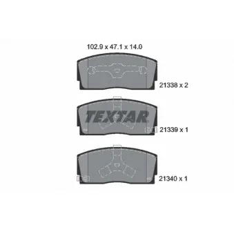 Jeu de 4 plaquettes de frein avant TEXTAR 2133801