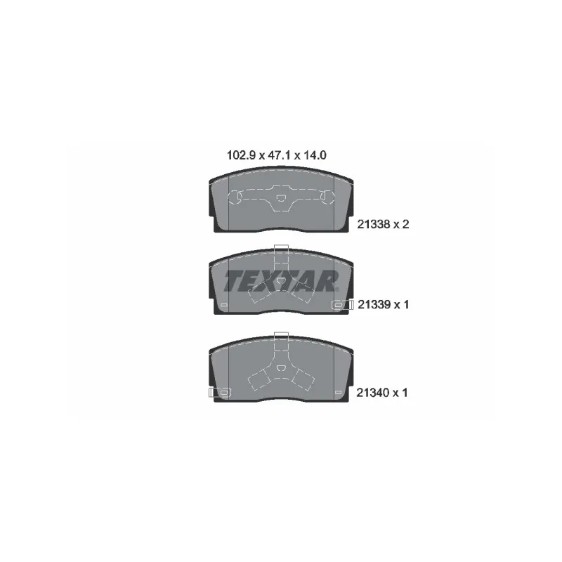 Jeu de 4 plaquettes de frein avant TEXTAR 2133801