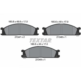 Jeu de 4 plaquettes de frein avant TEXTAR 2134702