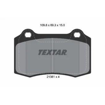 Jeu de 4 plaquettes de frein avant TEXTAR 2138102