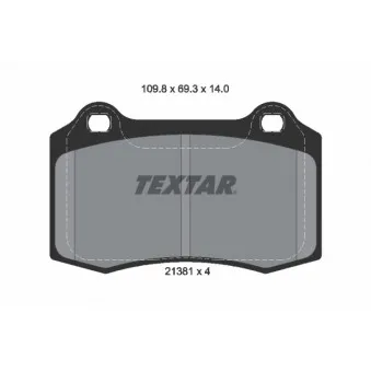 Jeu de 4 plaquettes de frein avant TEXTAR 2138104