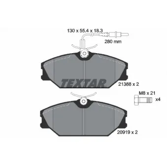 Jeu de 4 plaquettes de frein avant TEXTAR 2138802