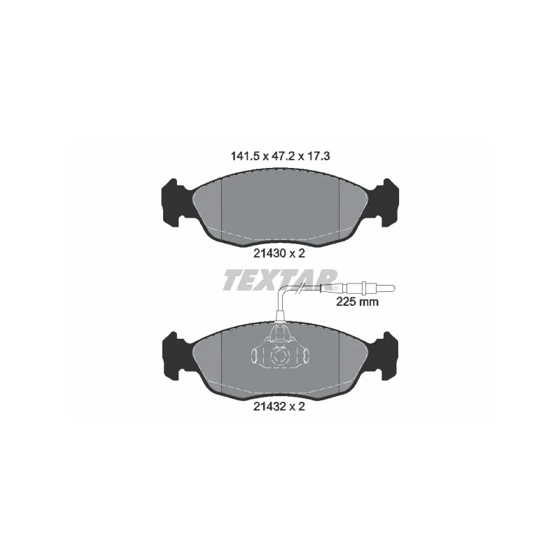 Jeu de 4 plaquettes de frein avant TEXTAR 2143001