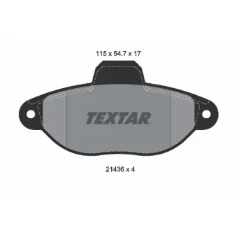 Jeu de 4 plaquettes de frein avant TEXTAR 2143602