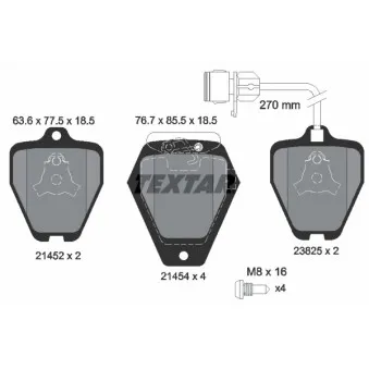 Jeu de 4 plaquettes de frein avant TEXTAR 2145201