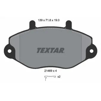Jeu de 4 plaquettes de frein avant TEXTAR 2146902