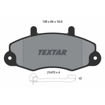 Jeu de 4 plaquettes de frein avant TEXTAR 2147002