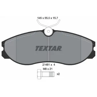 Jeu de 4 plaquettes de frein avant TEXTAR 2148101