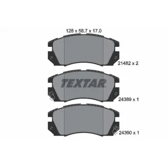 Jeu de 4 plaquettes de frein avant TEXTAR 2148202