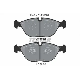 Jeu de 4 plaquettes de frein avant TEXTAR 2148401