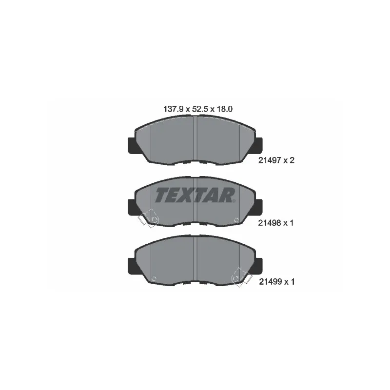 Jeu de 4 plaquettes de frein avant TEXTAR 2149701